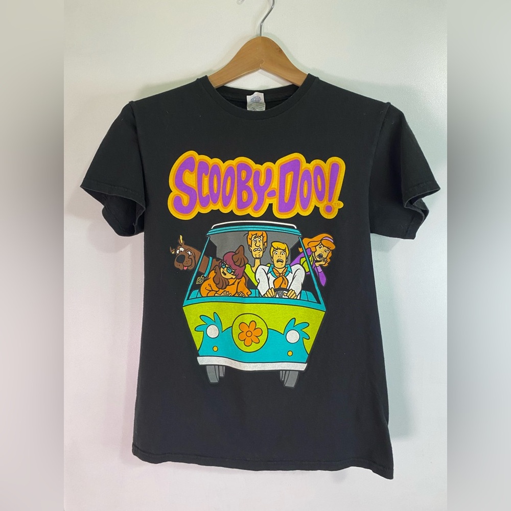 Men’s Black Scooby Doo Cartoon Graphic T-Shirt Size S